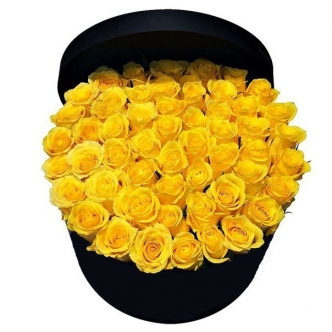 коробка желтые розы